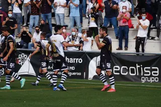 Espina celebra el gol de la victoria ante el Deportivo / FOTO SALAMANCA24HORAS.COM