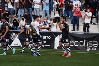 Espina celebra el gol de la victoria ante el Deportivo / FOTO SALAMANCA24HORAS.COM