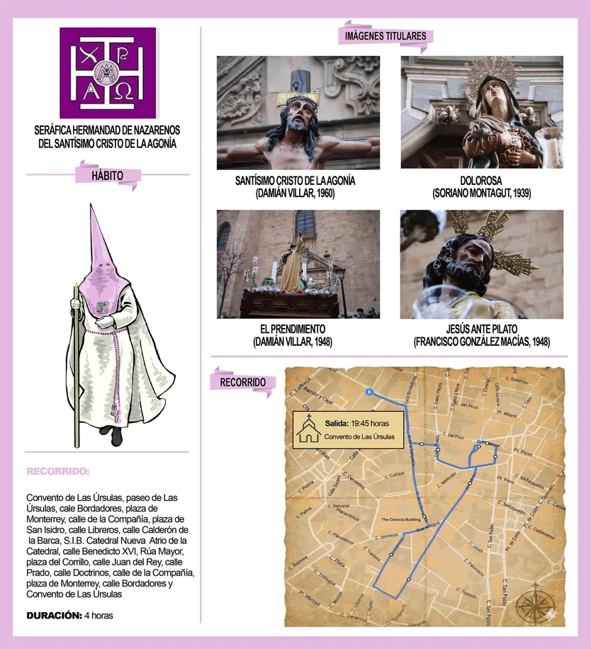 Infografía de la Seráfica Hermandad de Nazarenos del Santísimo Cristo de la Agonía