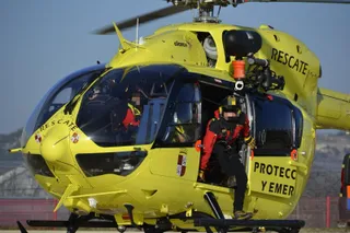 Rescate de montaña de los servicios del 1-1-2 de Castilla y León, helicóptero de Sacyl. Foto Comunicación Junta de Castilla y León