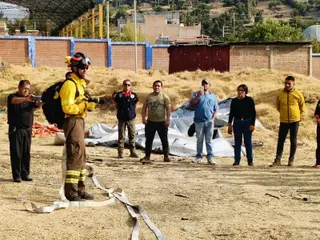 Nacho Martín durante una formación.