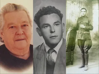Julia González, José Caballero y Jesús Caballero, familia afectada por el fusilamiento de El Pedroso de la Armuña