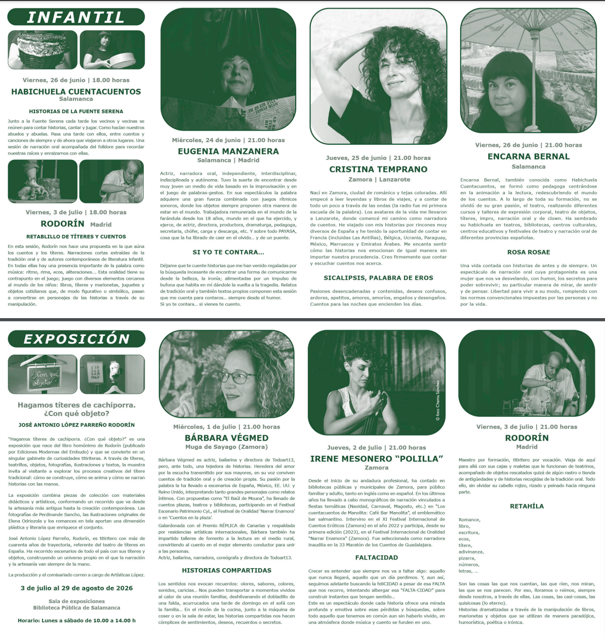 Diferentes Artistas Que Actuarán En El Festival Cuenta Cuentos