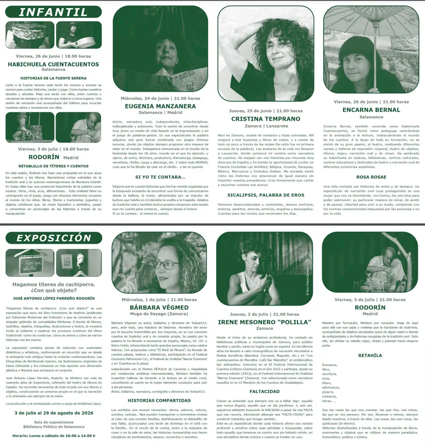Diferentes Artistas Que Actuarán En El Festival Cuenta Cuentos
