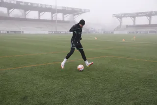 Mandi, en una acción en el entrenamiento del Reina Sofía| Foto: Andrea M