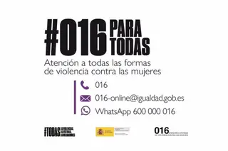 Cartel del 016 - MINSITERIO DE IGUALDAD - Archivo