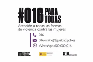 Cartel del 016 - MINSITERIO DE IGUALDAD - Archivo