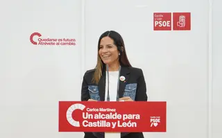 La vicepresidenta del PSOE de Castilla y León, Nuria Rubio, en rueda de prensa | Miriam Chacón | ICAL
