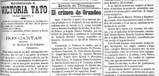 Crimen de Grandes, inicio de juicio. El Fomento 26 septiembre 1890