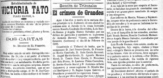Crimen de Grandes, inicio de juicio. El Fomento 26 septiembre 1890