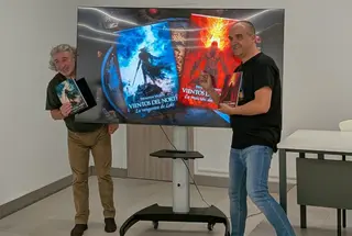Presentación de Vientos del Norte. La traición del Tártaro en la Torre de los Anaya | Fco. Javier Martín (izda) Fernando Vicente (der)