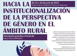 Cartel del Congreso “Hacia la institucionalización de la perspectiva de género en el ámbito rural" organizado por la Universidad de Salamanca