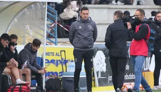 El técnico Dani Mori, en el choque ante la UD Logroñés / FOTO SALAMANCA24HORAS.COM