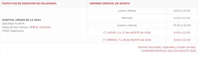 Punto Fijo De Donación De Sangre En El Hospital De Salamanca