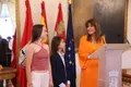 La concejala de Deportes, Almudena Parres, recibe a los deportistas salmantinos Julia Rufes Polo y Sasha Álvarez Laso