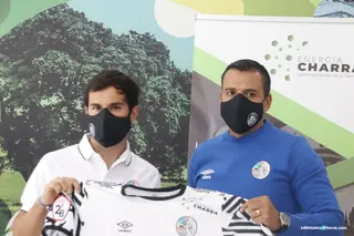 Candelas y Rafa Dueñas con el Salamanca CF UDS