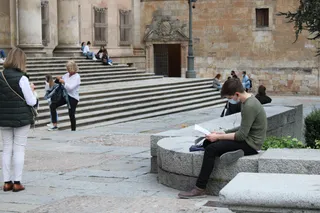 Estudiantes en las calles de Salamanca.