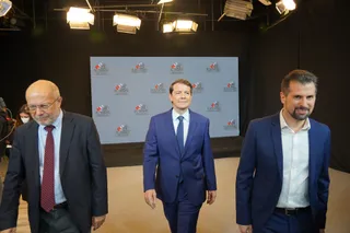 Igea, Mañueco y Tudanca durante el debate electoral de las pasadas elecciones