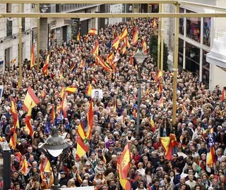 Protesta contra la amnistía en Castilla y León, Valladolid. Foto Leticia Pérez | ICAL