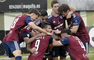 La Segoviana celebra el 1 0 ante el Illescas | FOTO GIMNÁSTICA SEGOVIANA