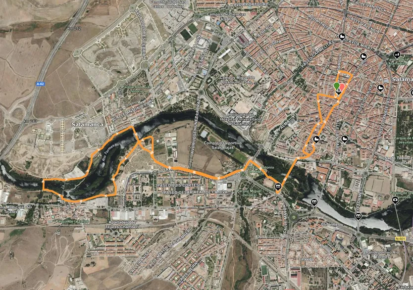 Recorrido de la octava Carrera Contra la Violencia de Género para la prueba de 10 kilómetros