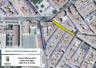 Las labores de renovación de tuberías provocan cortes de tráfico en el Camino de las Aguas - Ayuntamiento de Salamanca