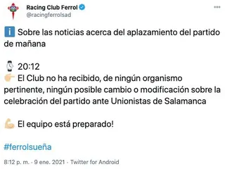 Tuit del Racing Ferrol.
