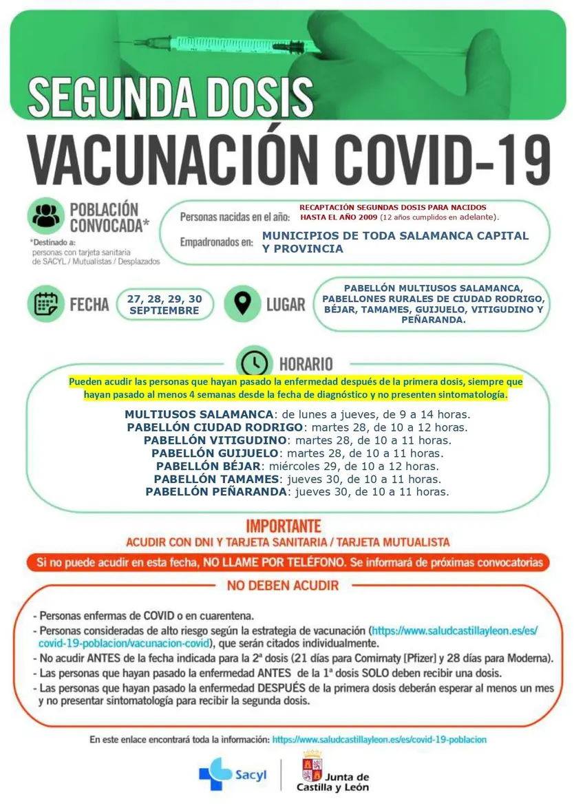 SALAMANCA CAPITAL Y PROVINCIA RECAPTACIÓN SEGUNDA DOSIS 27 30 septiembre page 0001