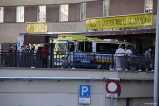 Ambulancia en el Hospital Clínico de Salamanca