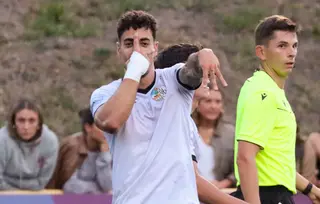 Caramelo celebra un gol con el Salamanca CF UDS | FOTO SALAMANCA CF UDS