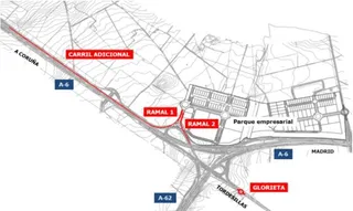 Puesta en servicio de la nueva conexio?n del Parque Industrial de Tordesillas con la A-6