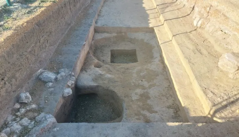 Restos de la vivienda romana aparecida en la zona del Salinar de Villamayor de Armuña