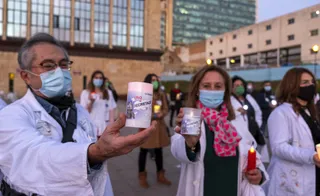 Concentración frente al Hospital Clínico de Salamanca el pasado mes de diciembre