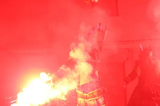 Espectáculo de pirotecnia en Villamayor