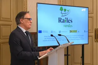 El alcalde de Salamanca, Carlos García Carbayo en la presentación del proyecto Raíles Verdes | Imagen de archivo Salamanca24horas