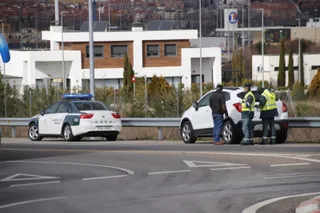 Atropello de un ciclista en la rotonda de E. Leclerc. Foto Andrea M.