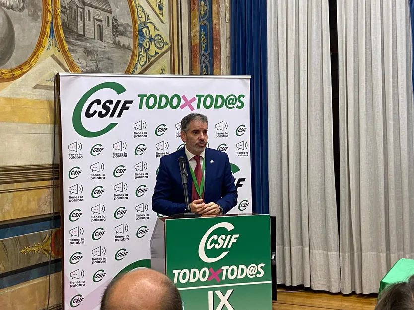 Benjamín Castro, presidente de CSIF en Castilla y León, en el IX Congreso Provincial
