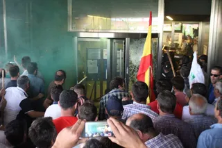 Protestas de los ganaderos frente a la Delegación Territorial de la Junta de Castilla en León en Salamanca