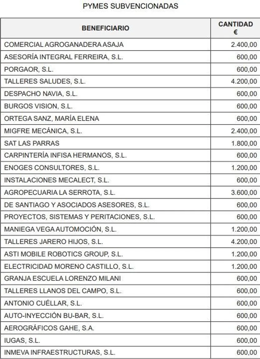 Pymes subvencionadas 1