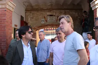Diego Ventura con Rui Fernandes durante el sorteo en la plaza de toros de Salamanca | Verónica Tapia