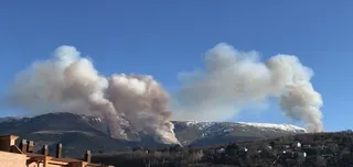 Incendio forestal en Candelario. Foto de archivo