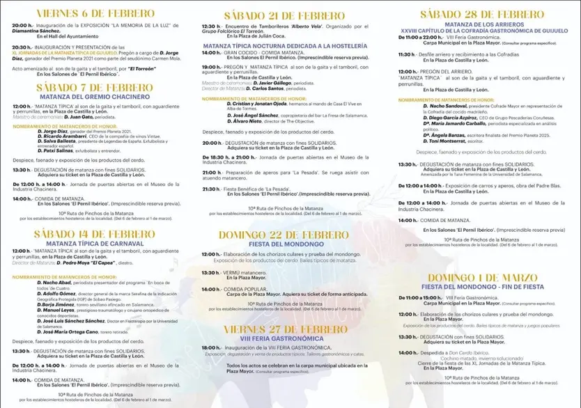 Programa de matanza típica de Guijuelo