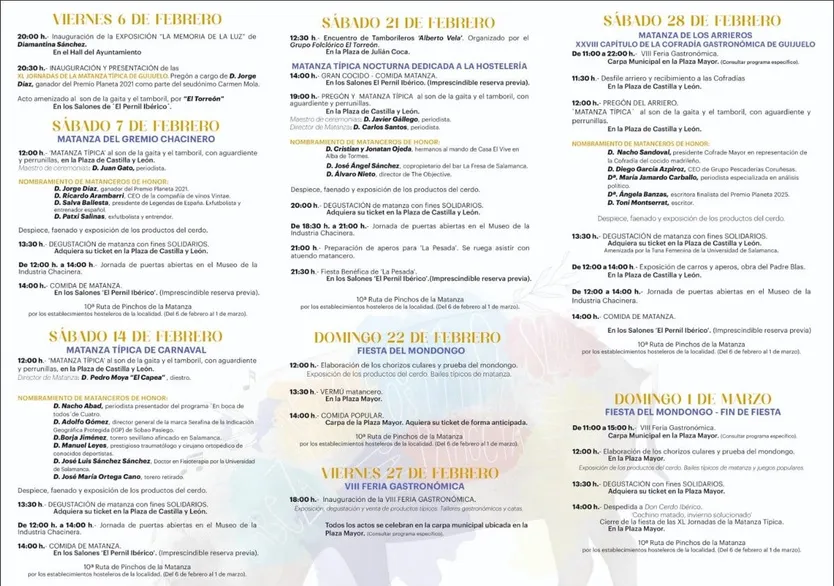 Programa de matanza típica de Guijuelo