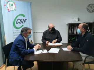 Benjamín Castro (izda), Miguel Borra, Eduardo Laso