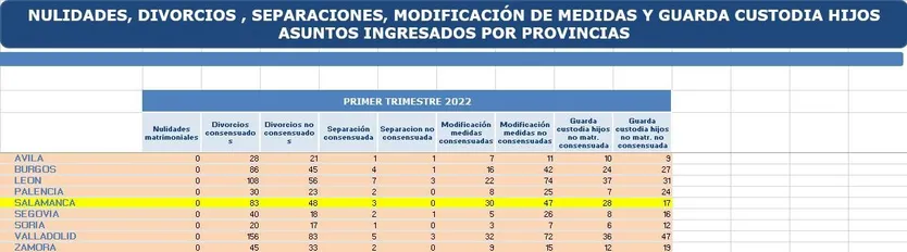 demandas matrimoniales 2022
