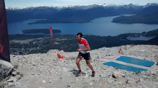 Miguel Ángel Heras durante su competición en el Ultra Trail du Mont Blanc
