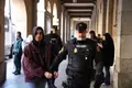 Uno de los acusados entrando en la Audiencia Provincial de Salamanca