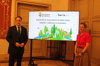 El alcalde de Salamanca presenta el proyecto de plantación de 32.000 árboles. Foto Belén Hurtado