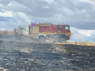 Incendio en unas tierras en Chamberí
