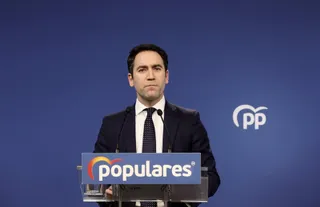 El ex secretario general del Partido Popular, Teodoro García Egea, en una rueda de prensa en la sede nacional del PP, a 17 de febrero de 2022, en Madrid (España). | Eduardo Parra - Europa Press